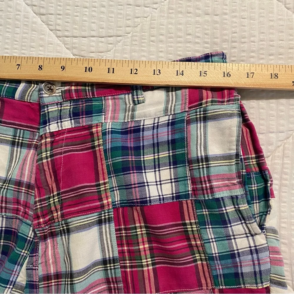 J. Crew Vintage Madras Patchwork Plaid Cotton Preppy Nautical Men’s Shorts 34